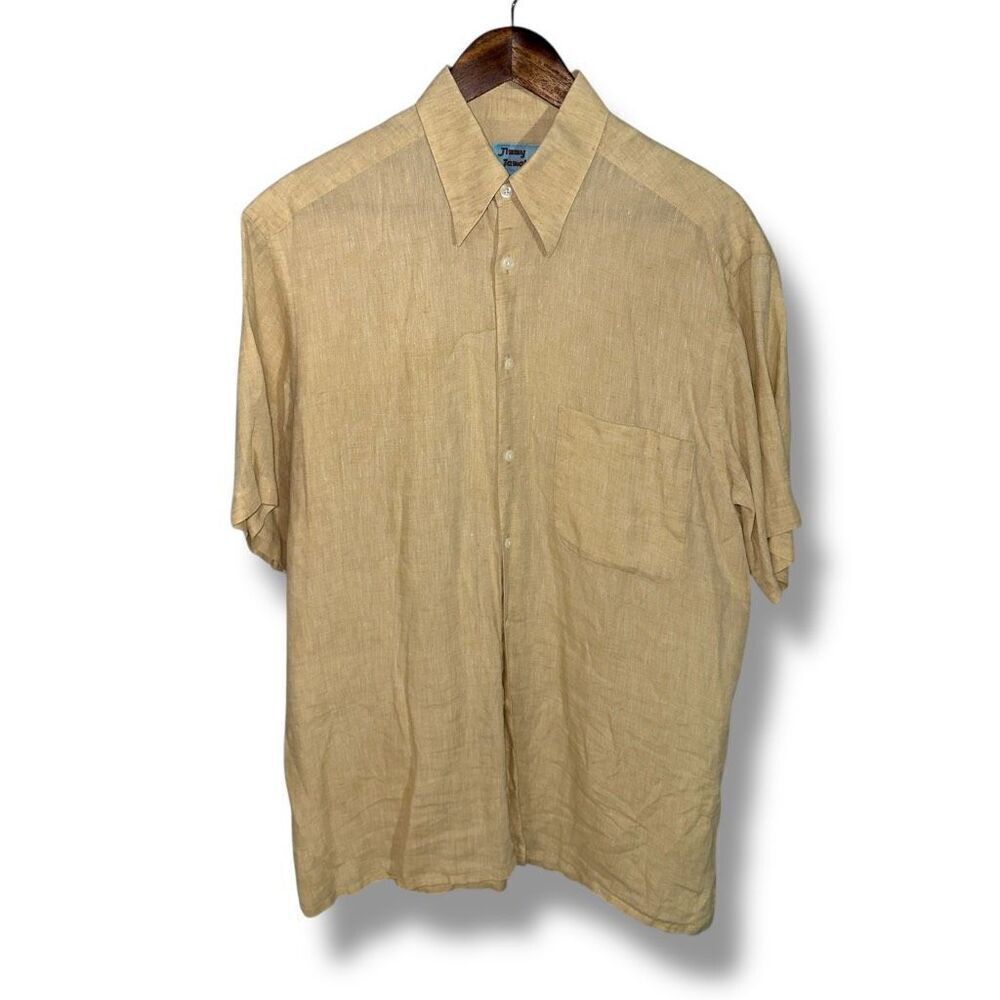 Jimmy Jamaica 100% Linen S/S Button Down Shirt Sz M